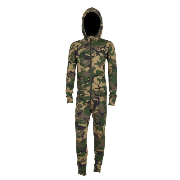 Airblaster Youth Ninja Suit Hooded Long Sleeve Full Zip OG Dinoflage Size M 8-10